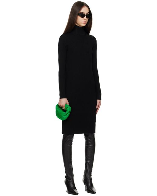 Bottega Veneta Blue Open Back Turtleneck Knitted Dress