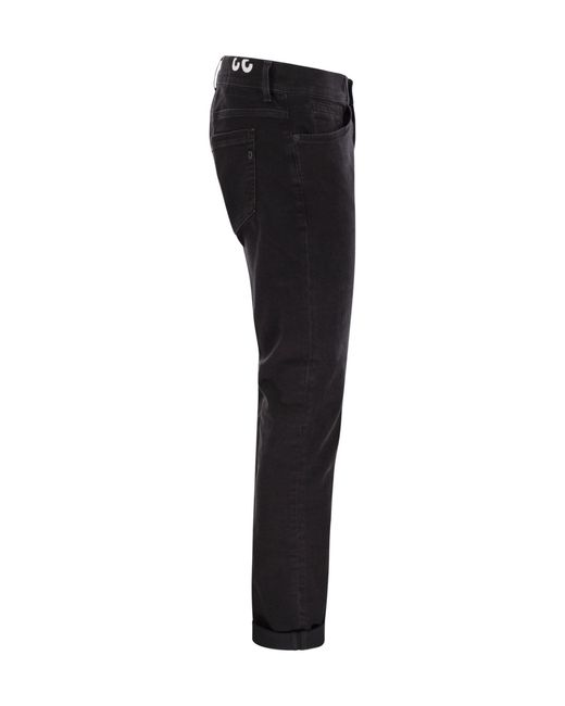 Dondup Black Slim Five-Pocket Jeans for men