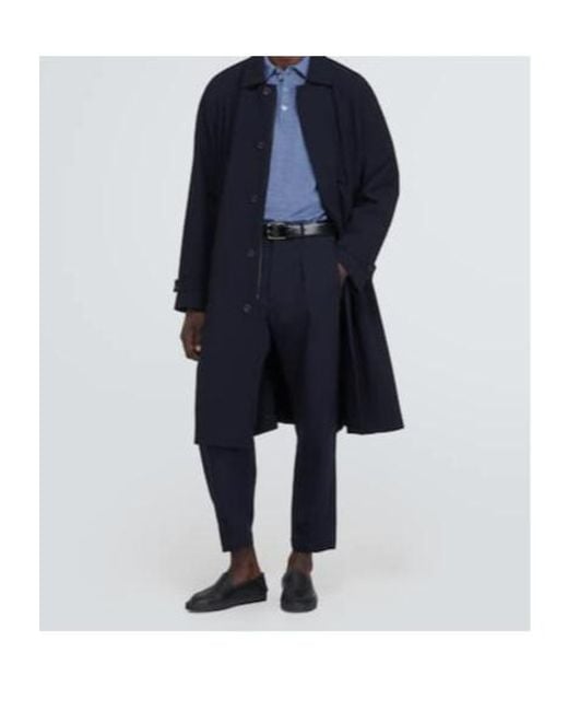 Giorgio Armani Blue Wool-Blend Coat for men