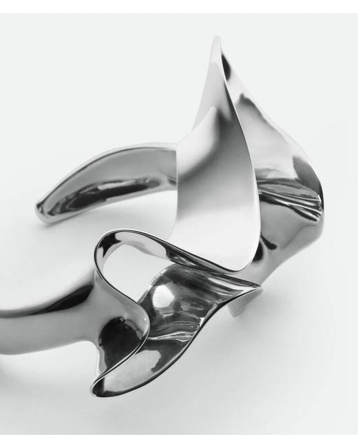 Bottega Veneta White Anemone Cuff Bracelet