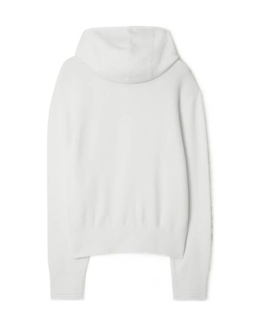 Burberry White Logo-Print Hoodie