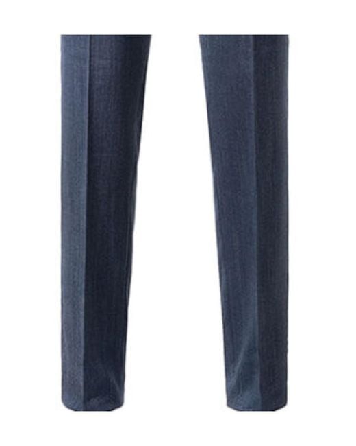 Boss Blue Striped Casual Pants for men
