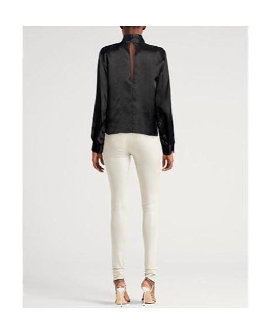 MM6 by Maison Margiela Black Solid-Color Satin Shirt