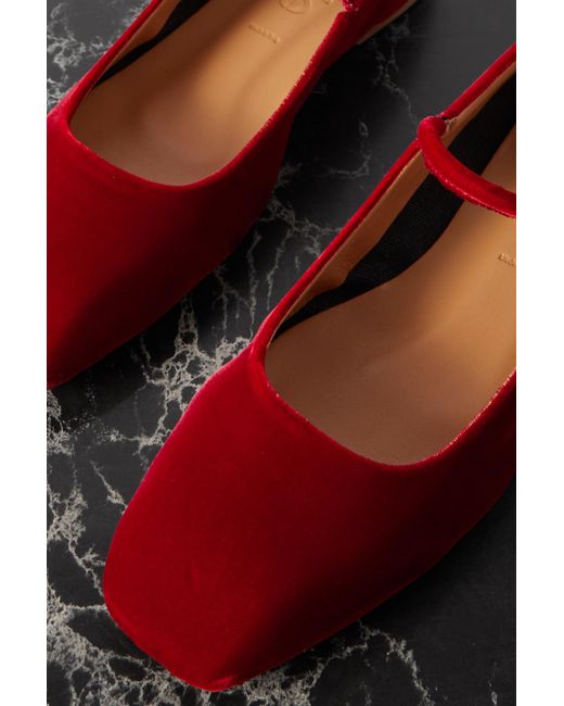 Aeyde Red Uma Ballet Flats