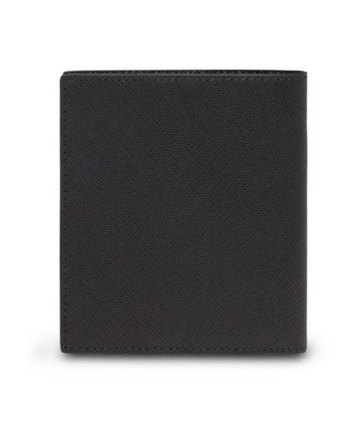 Prada Black Logo Plaque Bi-Fold Wallet for men