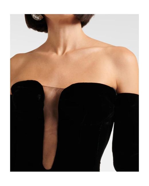 Nina Ricci Black Off-Shoulder Corset Dress