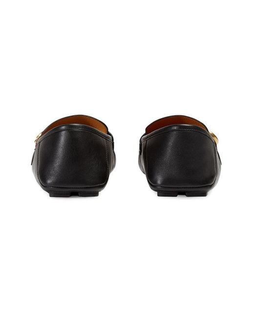 Gucci Black Leather Driver With Web for men