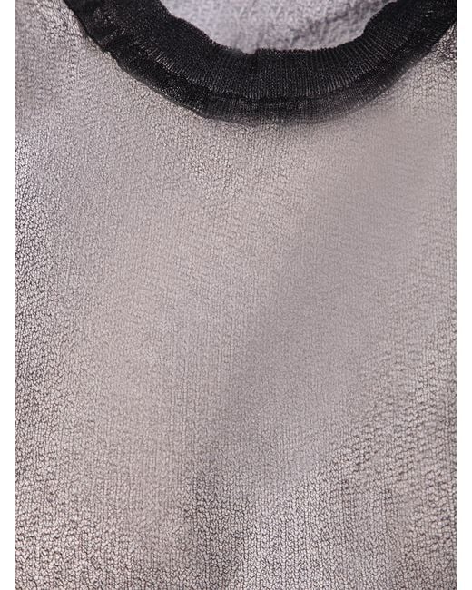 Issey Miyake Gray Bishop-Sleeve Top