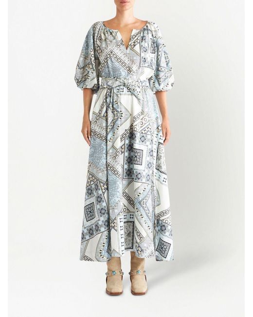 Etro White Geometric Print Cotton Skirt