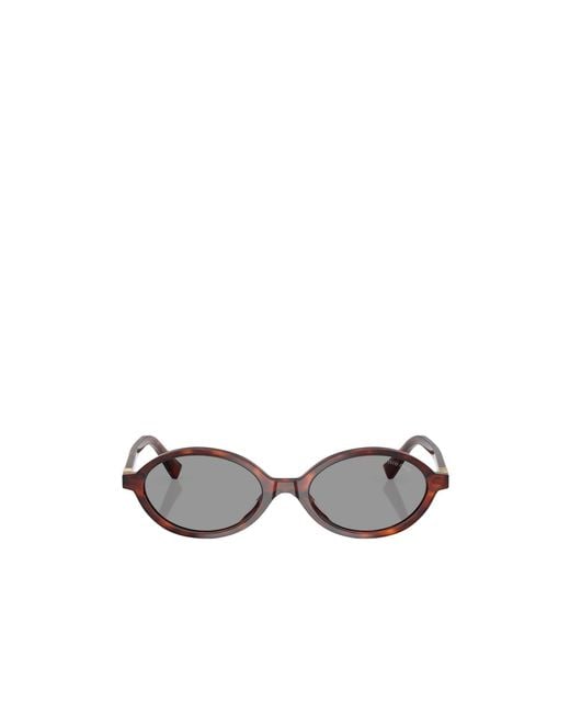 Miu Miu White Oval-Frame Sunglasses