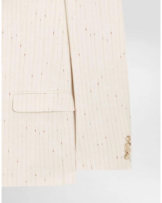 Dolce & Gabbana Natural Patterned Two-Button Blazer for men