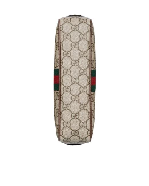 Gucci Gray Web Striped Toiletry Case