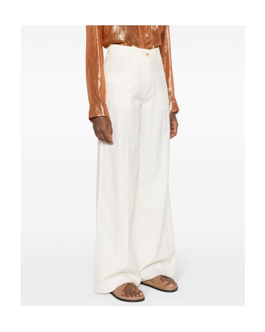 Forte_forte White Blended Back Bag Casual Pants