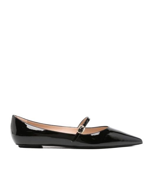 Stuart Weitzman Black Pointed Mary Jane Shoes