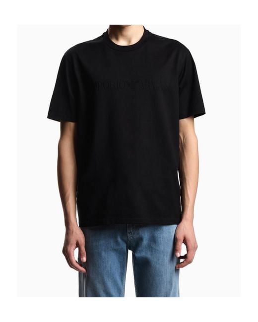 Emporio Armani Black Short-Sleeved Crewneck T-Shirt for men