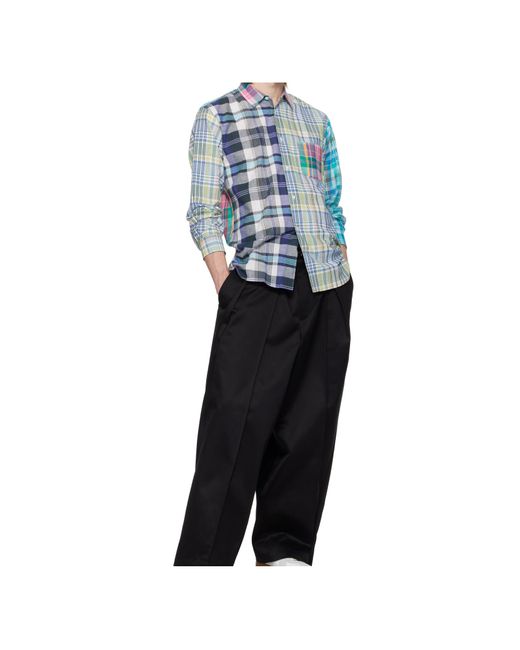 Comme des Garçons Blue Multi Tartan Shirt for men