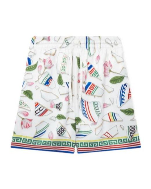 Casablanca Green Graphic Printed Drawstring Bermuda Shorts for men