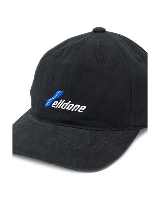 we11done Blue Logo Embroidered Baseball Cap for men