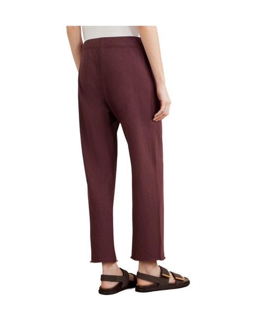 James Perse Purple Cropped Cotton-Terry Wide-Leg Track Pants