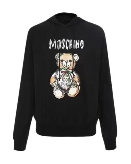 Moschino Black Logo Teddy Bear Sweater