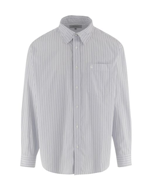Carhartt Gray Keene Striped Cotton-Poplin Shirt for men