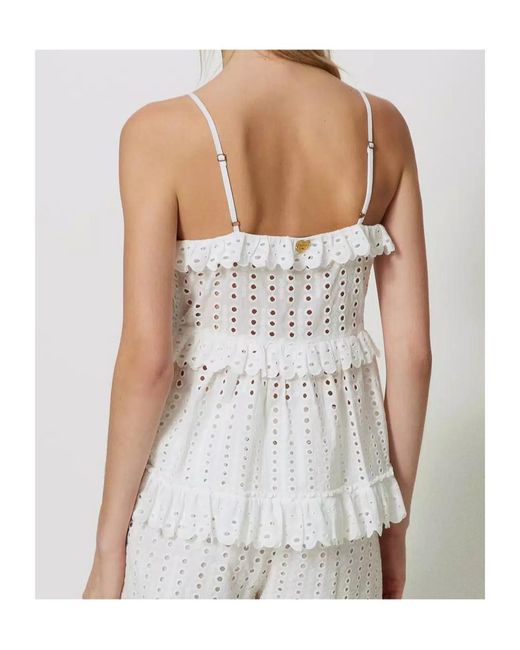 Twinset White Broderie Anglaise Top