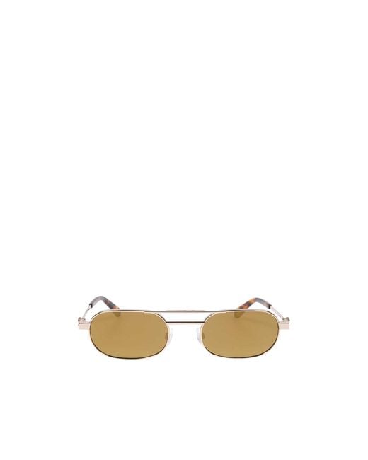 Off-White c/o Virgil Abloh Metallic Vaiden Oval Frame Sunglasses for men