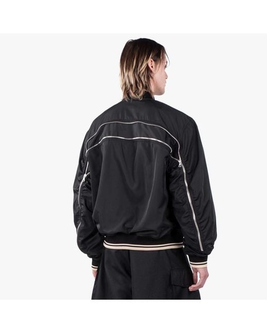 Dries Van Noten Black Zip Detailed Bomber Jacket for men