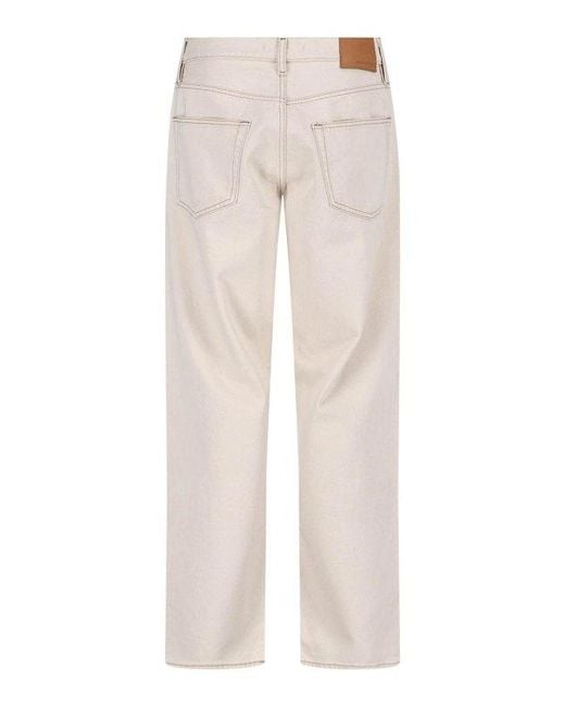 sunflower White Logo Patch Straight-Leg Jeans for men
