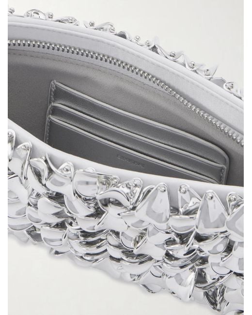 Jonathan Simkhai Gray Reese Beaded Chain-Strap Clutch Bag