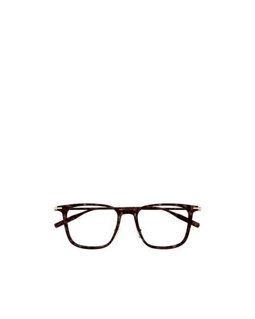 Montblanc White Eyewear Square Frame Glasses for men