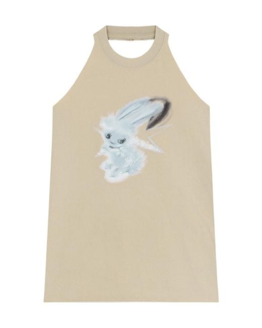 we11done Natural Printed Neck Vest