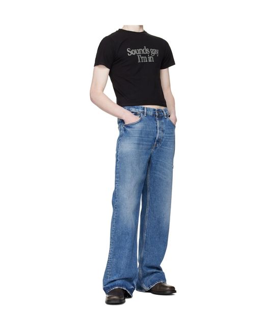 Carne Bollente Black Crew Neck Short-Sleeved T-Shirt for men
