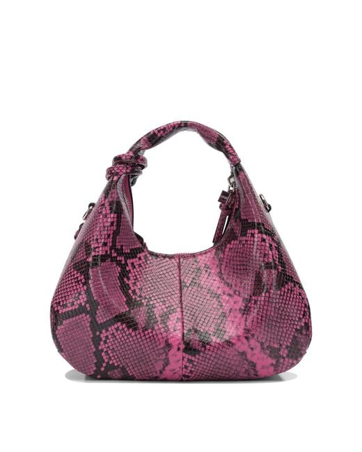 Ganni Purple Mini Hobo Shoulder Bag