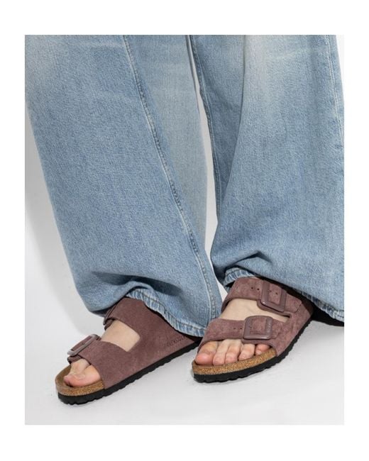 Birkenstock Brown Flat Slide Sandals