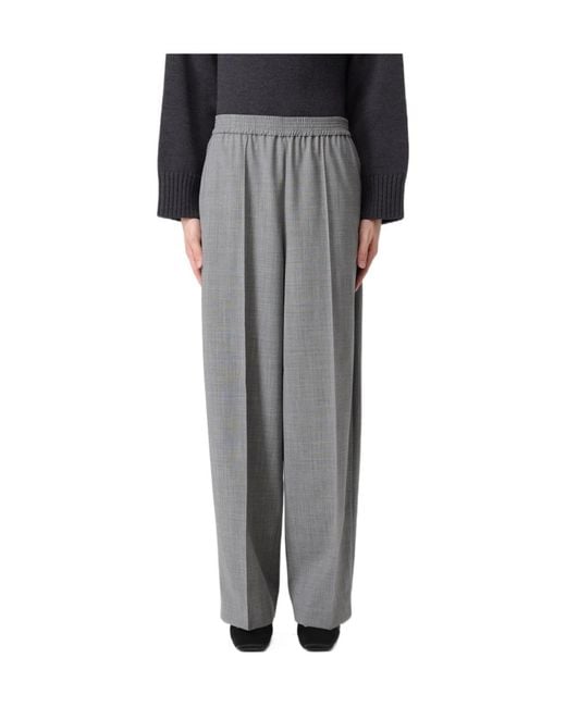 Fabiana Filippi Gray Elastic Waist Casual Pants