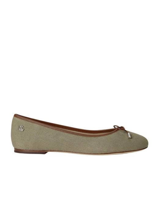 Ralph Lauren Brown Solid Color Ballet Pumps