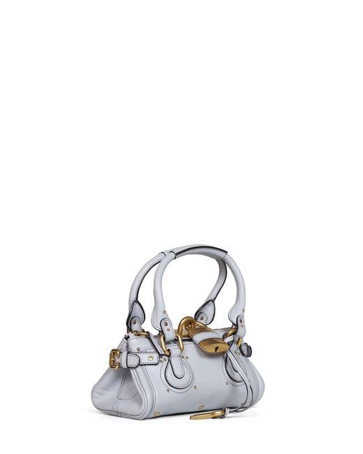 Chloé Gray Chloé Studded Padlock Shoulder Bag