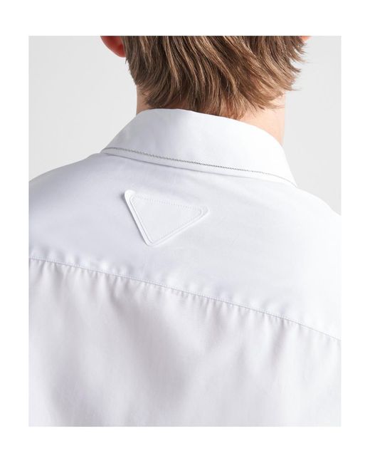 Prada White Button-Up Long Sleeved Shirt for men