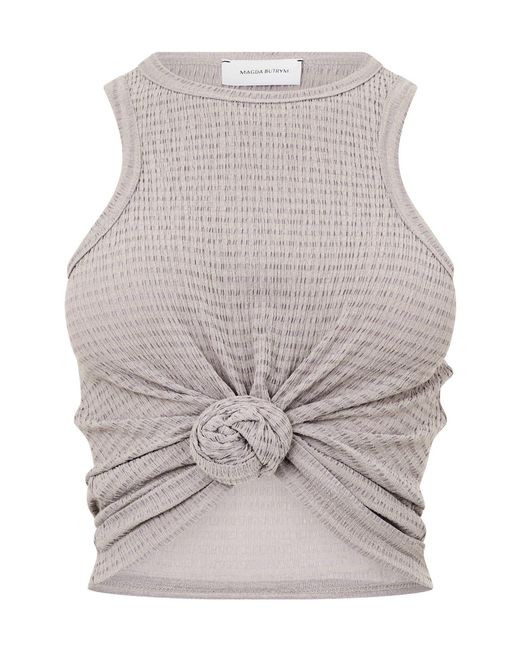 Magda Butrym Gray Minimalist Short-Sleeve Shirt