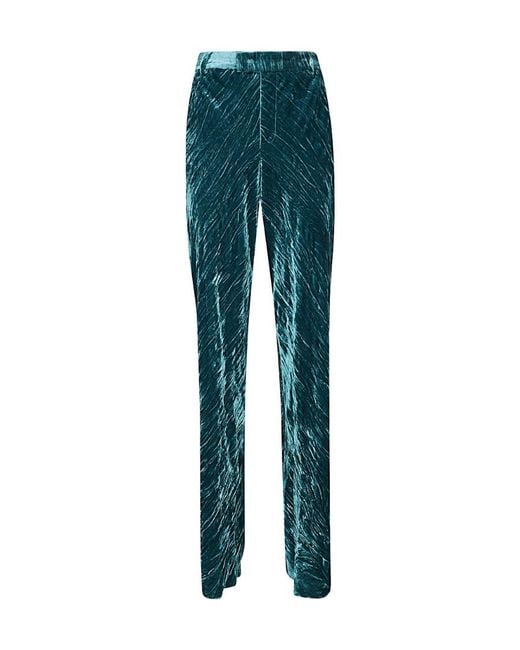 Etro Blue Logo Straight Casual Pants