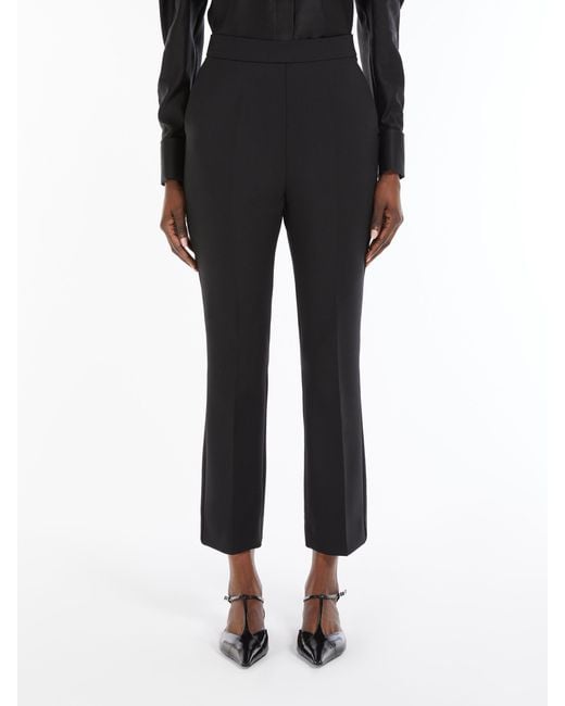 Max Mara Black Nepeta Dart Detailed Cropped Trousers