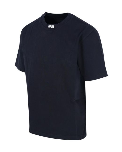 Heron Preston Blue Logo Embroidered Crewneck T-Shirt for men