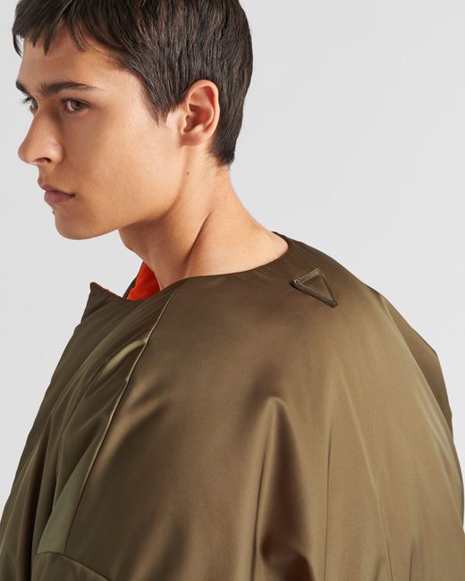 Prada Green Long-Sleeved Crewneck Coat for men