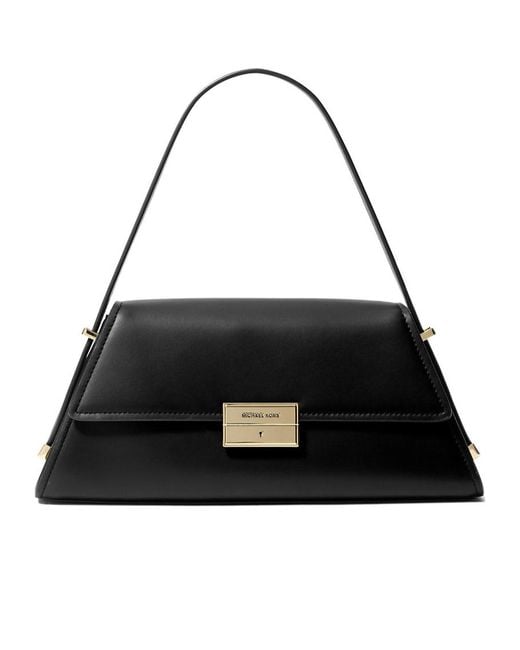 Michael Kors Black Michael Structured Flap Shoulder Bag