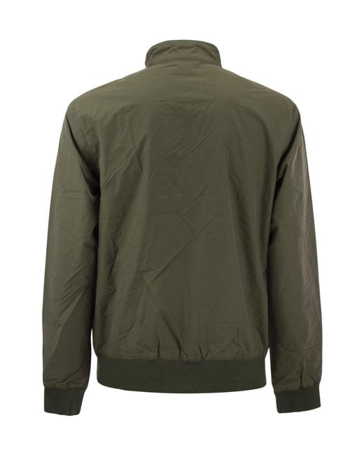 Barbour Green Zip-Up Bomber Jacket for men