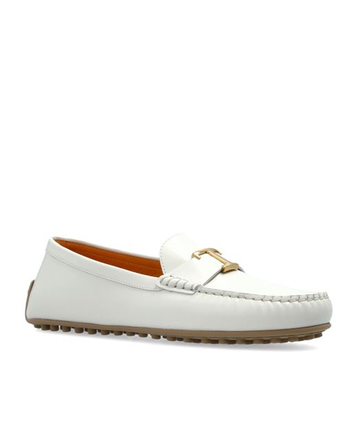Tod's White Leather Loafers