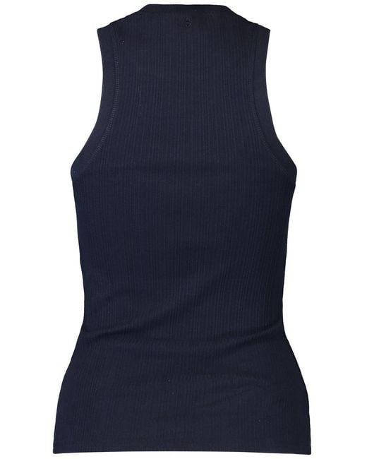 Victoria Beckham Blue Ribbed Top