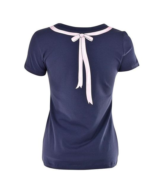 Moschino Blue Medal Printed Round-Neck Short-Sleeved T-Shirt
