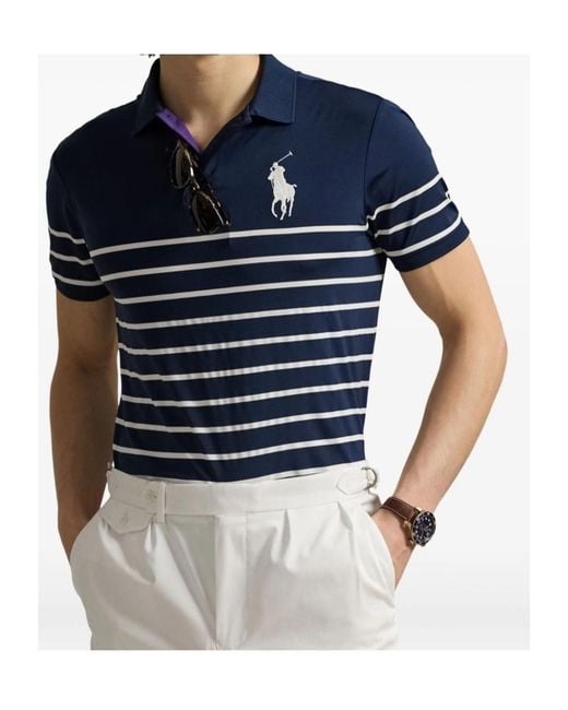 Polo Ralph Lauren Blue Striped Polo Shirt for men